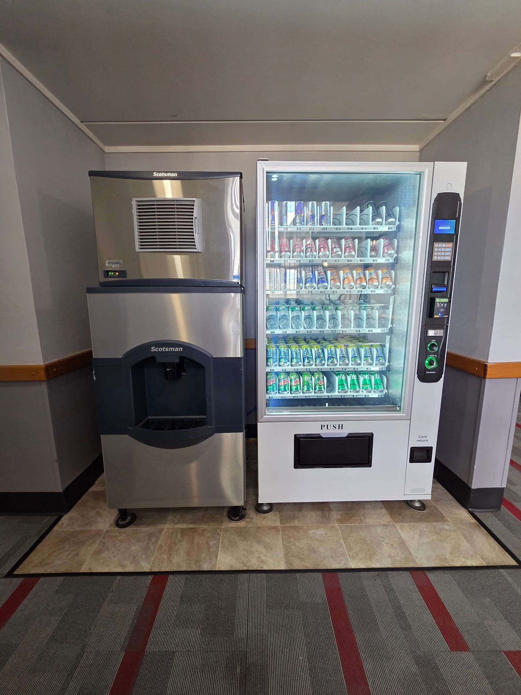 Saffron Inn on-site soda and ice machines available 24/7 to all guests